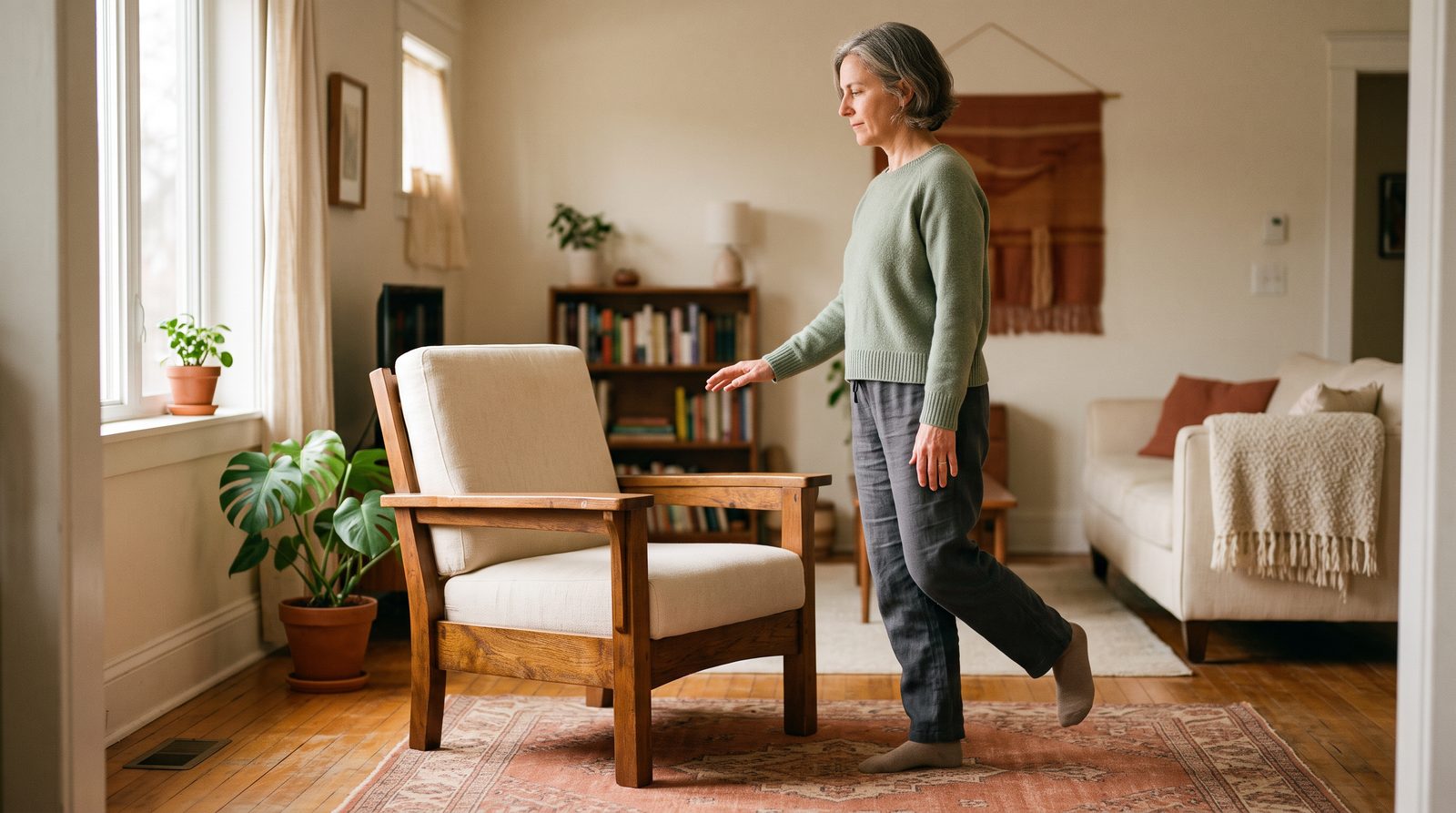 A doctor discussing a treatment plan with a patient in their 50s, medical charts visible on a desk